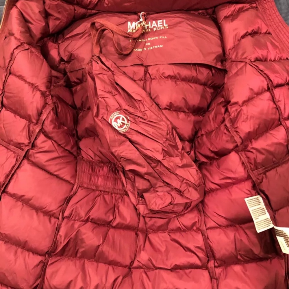Michael Kors packable down jacket puffer dark ruby - Picture 9 of 12